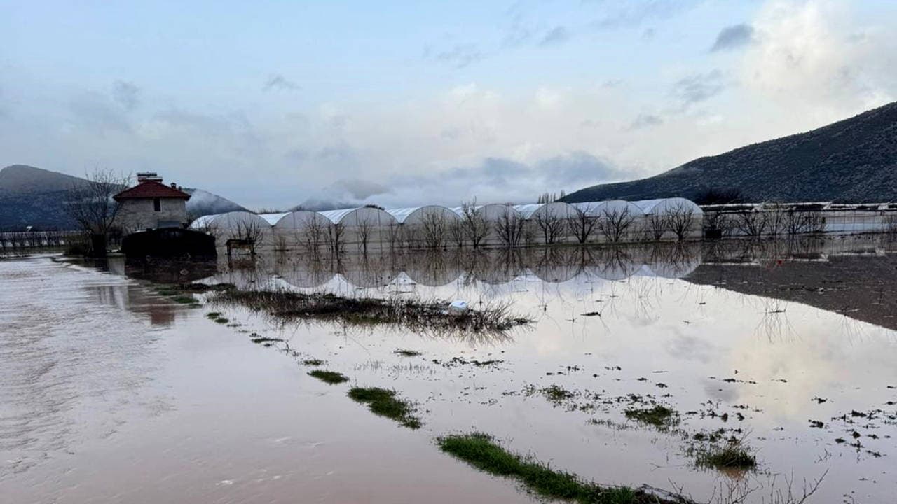 Antalya Elmalı'da sağanak felaketi: Dereler taştı, tarım alanları sular altında